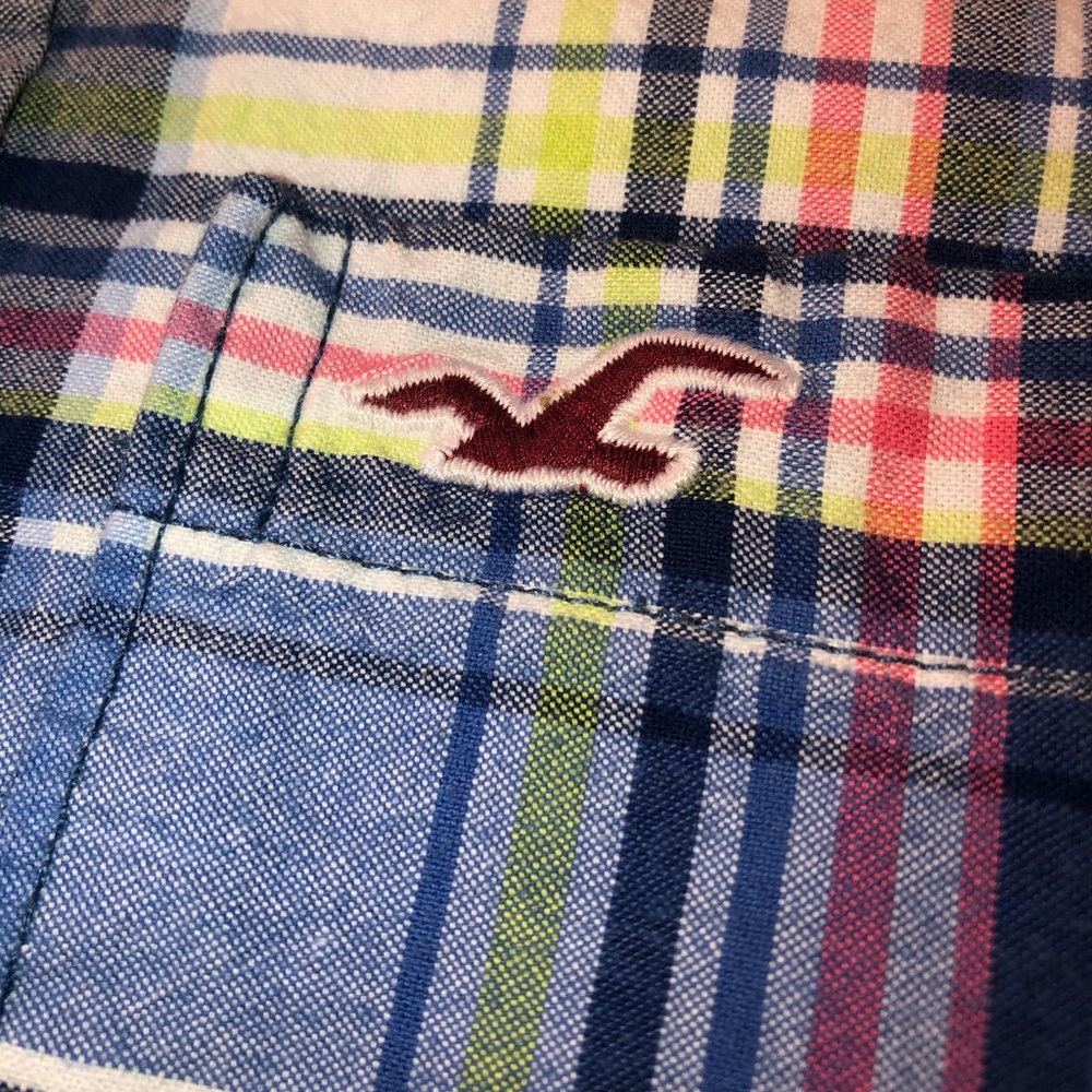 Men’s Hollister Small Logo Plaid Long Sleeve Button Up Shirt Size Small Multi - Picture 3 of 6